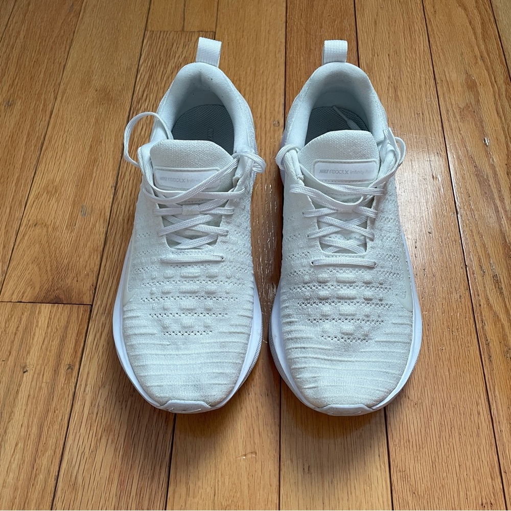 Nike ReactX Infinity Run 4 Triple White Mens Size 10.5 Running Sneakers